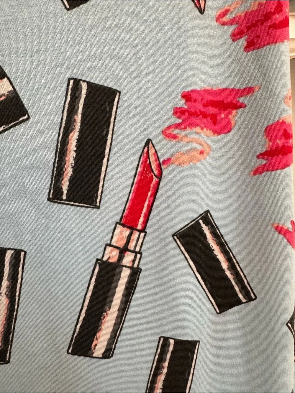 LuLaRoe Limited Edition Julia Lipstick Print Raglan Shift Midi Dress Size XS